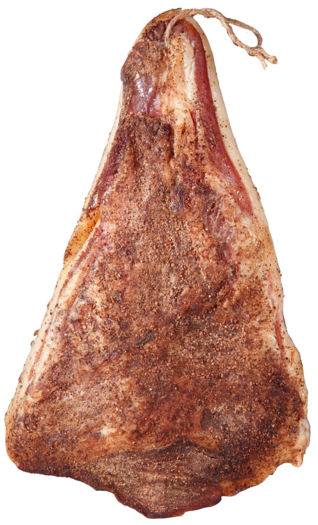 Italienische gepökelte Schweinekeule gewürzt handwerkliche Herstellung