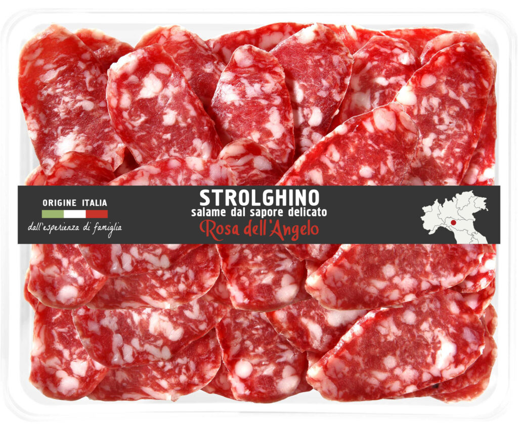 Felino-Salami ggA geschnitten in Schalenproduktion und Verkauf