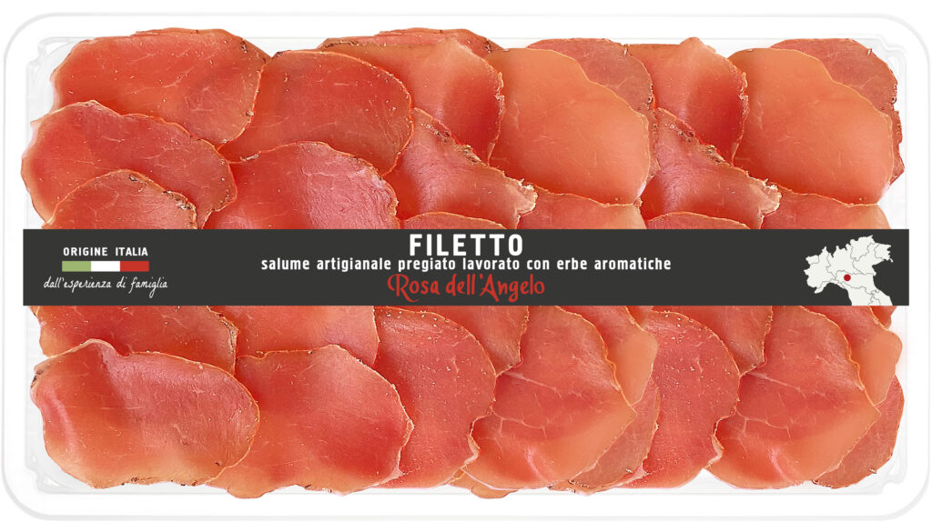 Italian pork filet sliced in tray