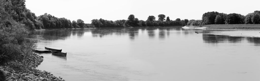 Fleuve Pô dans la région du Bas Parme terre de Culatello