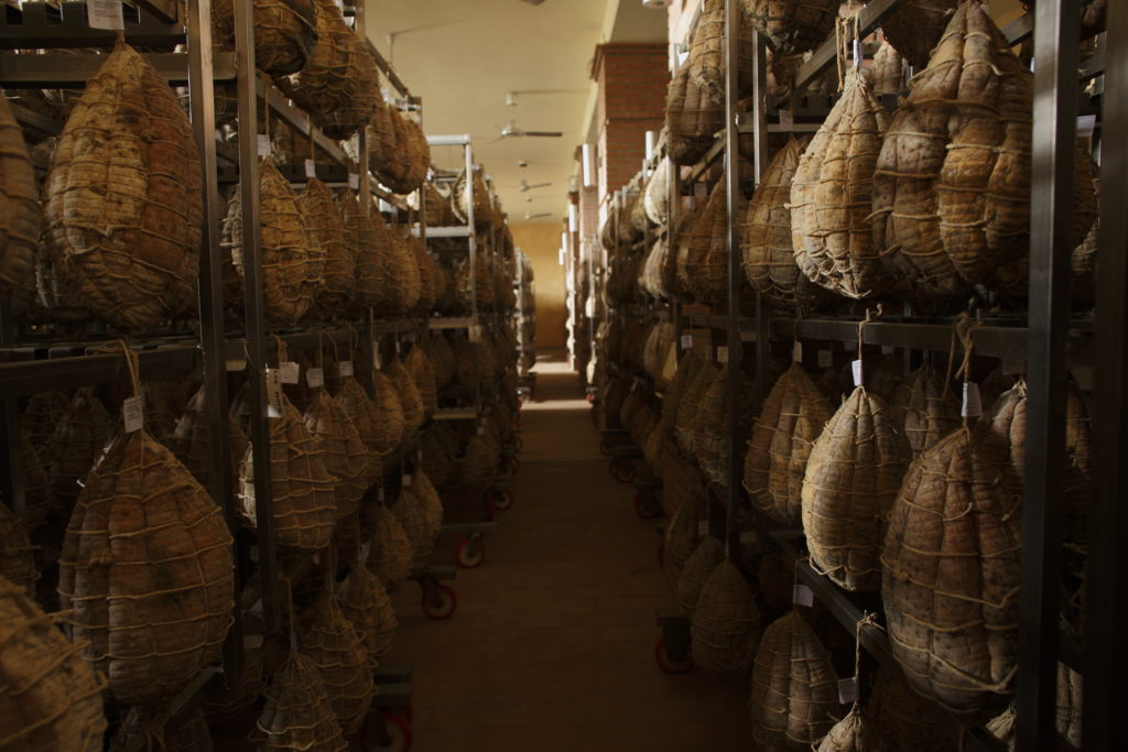 Cave naturelles d'affinage culatello à Busseto Parme