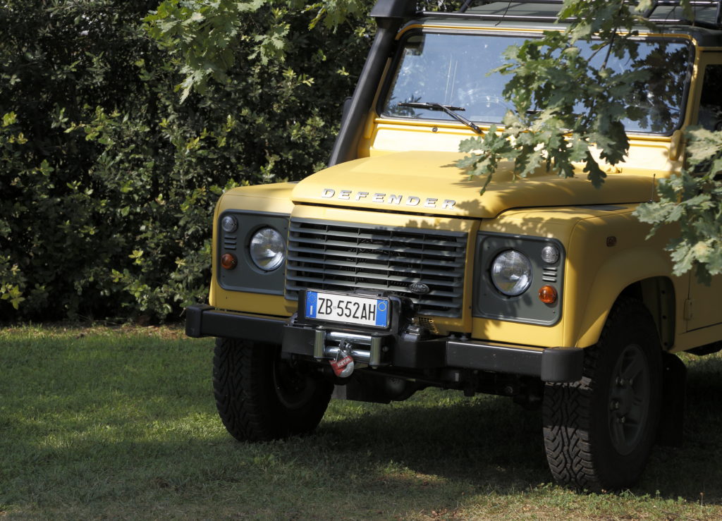 Jeep Defender pour la visite de la ferme