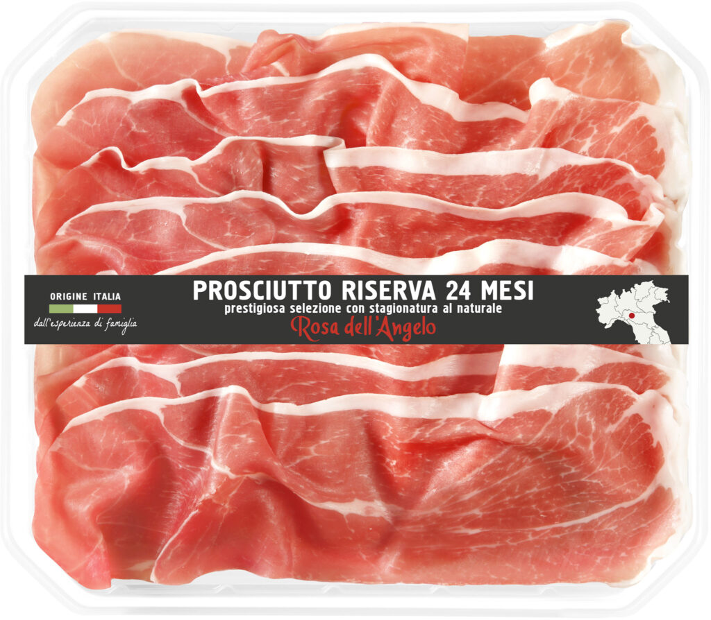 Jambon cru italien vieilli 24 mois trancheur en barquette production