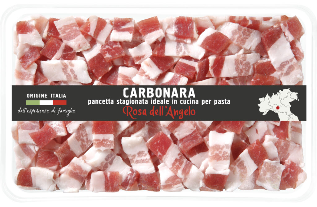Production artisanale de ventrèche italien coupé en lamelles idéal pour la carbonara