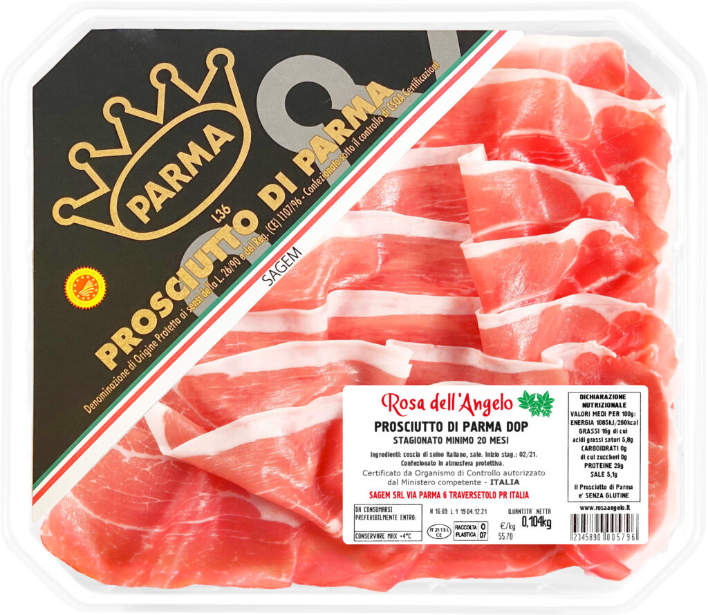 Squisite fette di Prosciutto di Parma DOP Rosa dell'Angelo