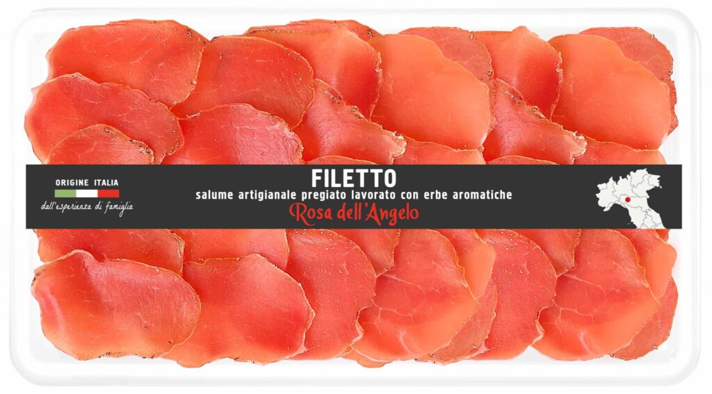 Italian pork loin filet sliced in tray