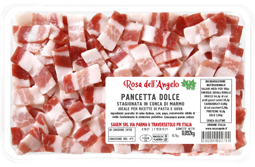 Pancetta dolce cubetti per sughi pasta