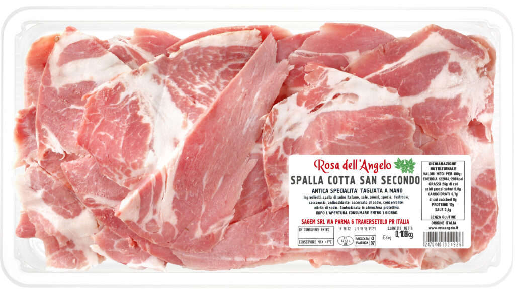 Spalla Cotta San Secondo tagliata a mano in vaschetta